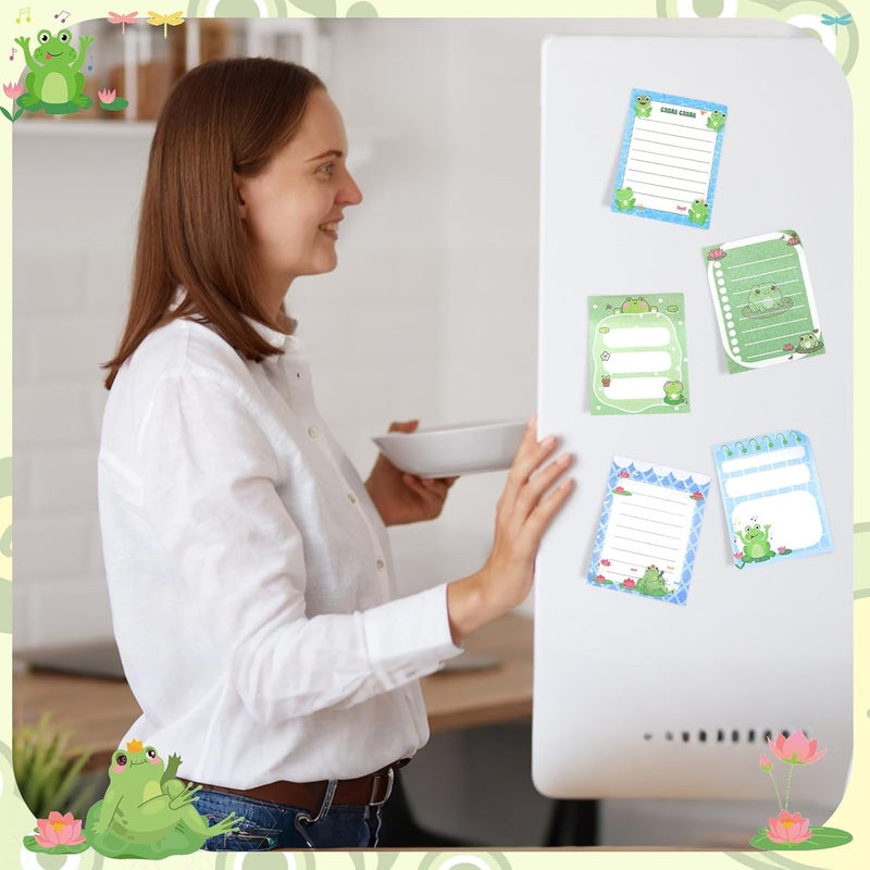 Chiisong 12 Pack Frog Sticky Notes Gifts Cute Frog Sticky Notes 3x4 Inch Cartoon Funny Self Stick Notepads Novelty Animals Post Pads Favors for Women Men Office Supplies Home Christmas Small Gifts - Image 5